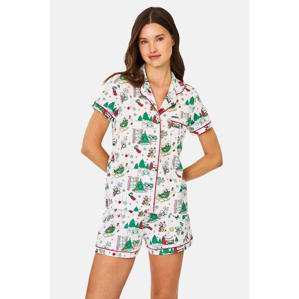 Roller Rabbit Snow Village Polo Pajamas Size XLGREEN / XL